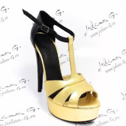 Sandale cu toc din piele Very Chic