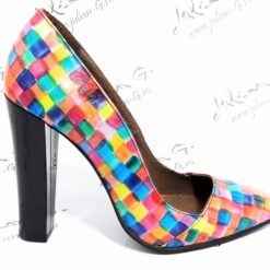 Pantofi cu toc de 11 cm | Piele naturala multicolora