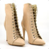 Botine cu toc elegant, piele naturala nude roze Stefania 3