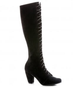 Cizme elegante din piele naturala intoarsa neagra Eleonora