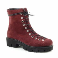 Ghete de dama din piele naturala intoarsa bordo ( G 102)