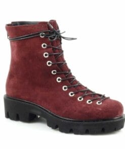 Ghete de dama din piele naturala intoarsa bordo ( G 102)