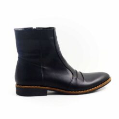 Ghete din piele naturala neagra Alex