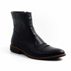 Ghete din piele naturala neagra Alex