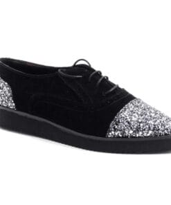 Pantofi Oxford din piele naturala neagra, stil Princes, handmade