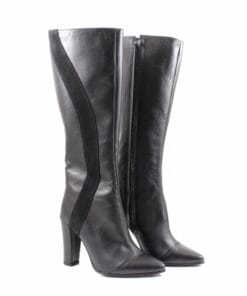 Cizme Valentina din piele naturala neagra, handmade, design elegant elegant