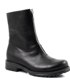 Ghete din piele naturala Zipper