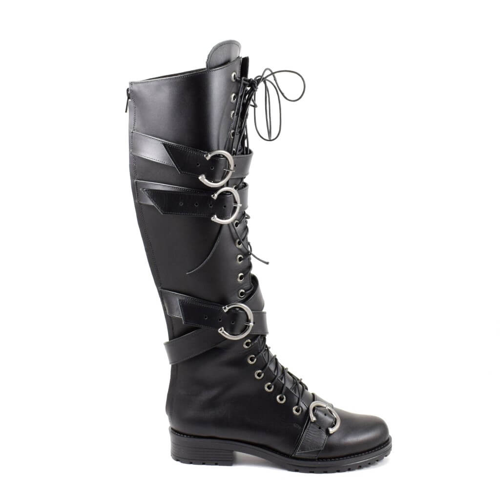 Women's boots with laces and zipper Brigitte