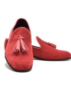 Pantofi barbati piele intoarsa rosie Samuel, design elegant handmade