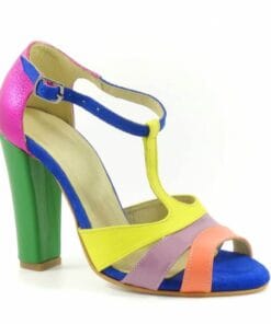 Sandale colorate Chic 3 din piele naturala, design elegant si confortabil