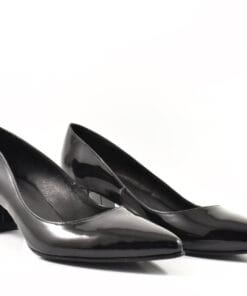 Pantofi din piele naturala Ginna, culoare neagra, design elegant