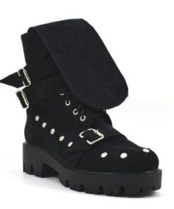 Ghete piele naturala November Velvet negru - incaltaminte handmade premium
