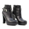 botine din piele cu toc de 11 cm si platforma de 2 cm