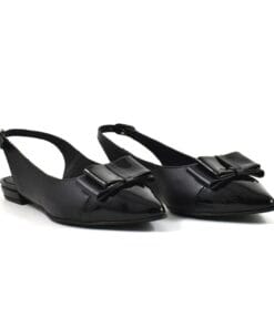 Balerini piele naturala neagra Aramia 2, pantofi handmade eleganti