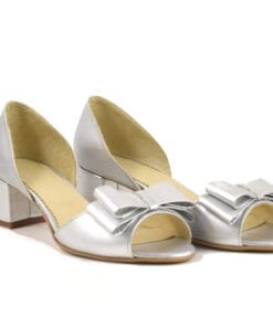 Pantofi dama din piele naturala argintie Leona, eleganti si comozi