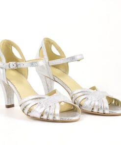 Sandale mireasa piele argintie naturala, elegant elegante pentru nunta