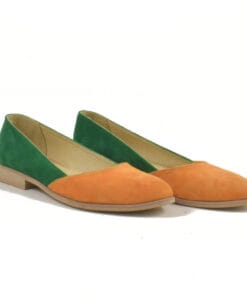 Balerini piele naturala intoarsa Costas 2, design clasic handmade
