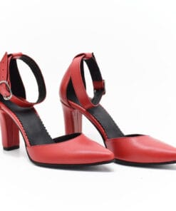 Sandale rosii din piele naturala cu toc 7cm, model Hanna 2