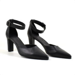 Sandale din piele naturala neagra cu toc de 7cm Hanna 3 (1942)