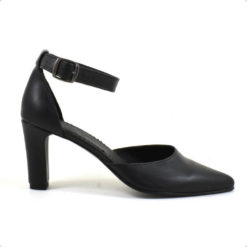 Alternative view of Sandale din piele naturala neagra cu toc de 7cm Hanna 3 (1942)