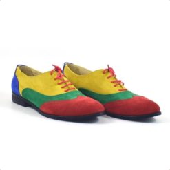 Pantofi casual oxford piele naturala multicolora