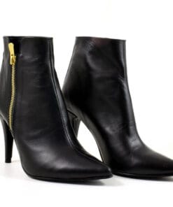 Botine din piele naturala Neagra Zina