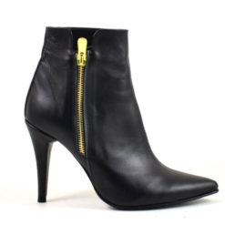 Botine din piele naturala Neagra Zina