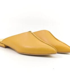 Papuci din piele naturala si talpa joasa Bia