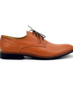 Pantofi barbati Eduard din piele naturala maro, model elegant handmade