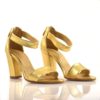 sandale dama aurii din piele naturala