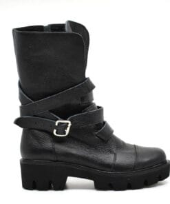 Ghete dama piele naturala neagra Bizonat, design elegant si comod