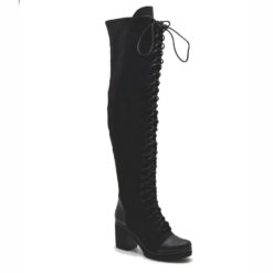Alternative view of Cizme peste genunchi piele neagra 1987
