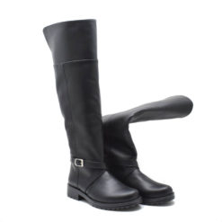 Cizme peste genunchi casual Taisa box negru