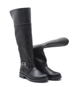 Cizme peste genunchi casual Taisa box negru