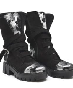 Ghete din piele naturala intoarsa neagra