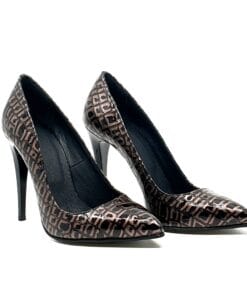 Pantofi stiletto piele naturala Larra Croco 1