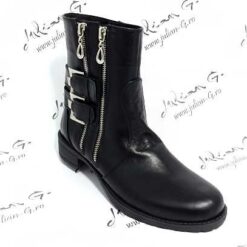 Ghete de dama din piele naturala neagra Rock The Day