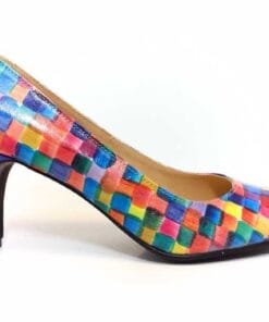 Pantofi cu toc de 7 cm piele naturala Janinne Multicolorz