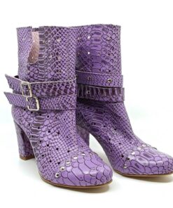 Ghete perforate din piele naturala cu toc 7 cm Simpa 8 handmade