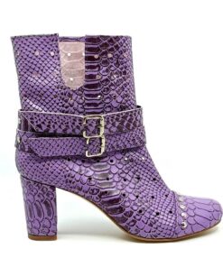 Ghete perforate din piele naturala cu toc 7cm, model Simpa 8 negru