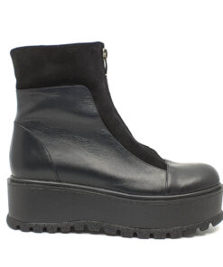Ghete dama piele naturala cu talpa groasa Trysi, design casual elegant