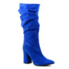 Cizme Fronsate din Piele Naturala Intoarsa Albastra Beverly Girl