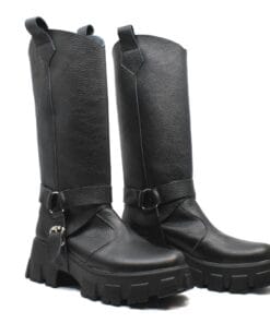 Ghete de dama 2 in 1 din piele natura Emeraldes